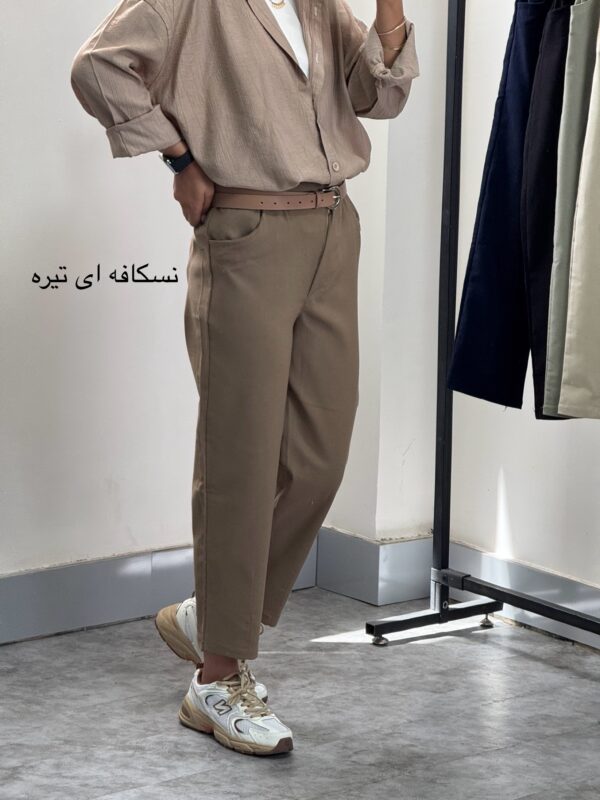 شلوار مام کتان کش قد 90