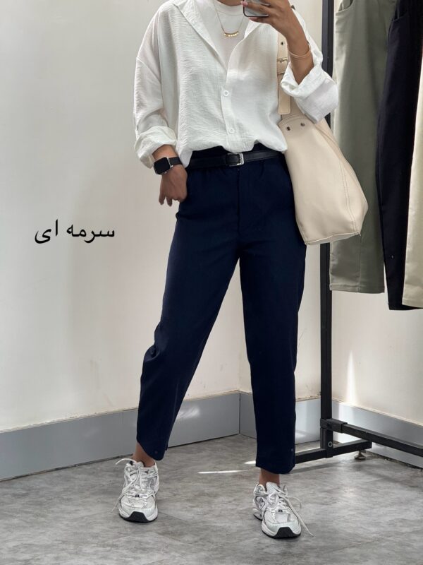 شلوار مام کتان کش قد 90 - تصویر 12
